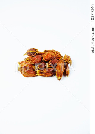 Chinese medicine prescription medicine, dried fruits of gardenia (Sanshishi), white back vertical position Chinese medicine prescription medicine, dried fruits of gardenia (Sanshishi), white back vertical position 40379346