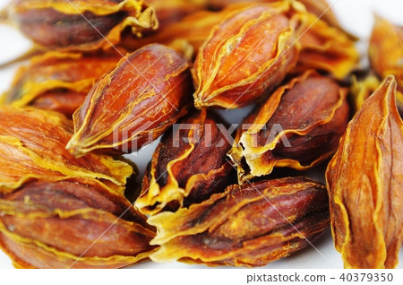 中藥處方藥,梔子(三室石)乾果實,白背水平位 中藥處方藥,梔子(三室石)乾果實,白背水平位 40379350