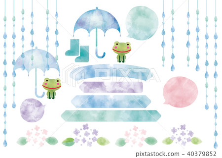 Raindrop Drop Set (Heading, Speech Bubble and Umbrella. Green Agate. Hydrangeas) Raindrop Drop Set (Heading, Speech Bubble and Umbrella. Green Agate. Hydrangeas) 40379852