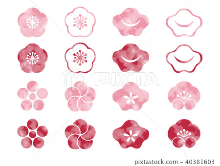 Plum watercolor set 40381603