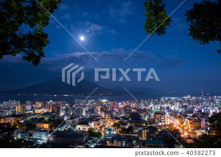 櫻島市區的鹿兒島夜景 40382273