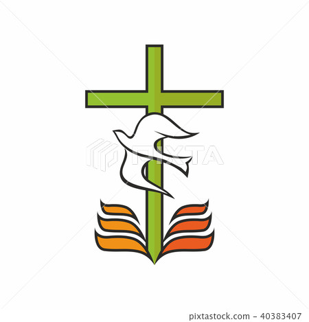 Cross, dove, Bible, missions, icon 40383407