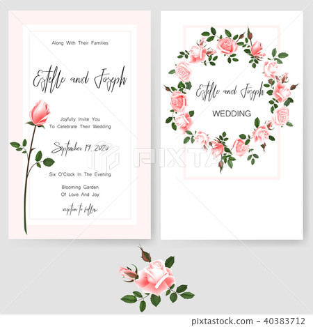 Save the date card, wedding invitation, greeting card with beautiful flowers, green leaves of linden Save the date card, wedding invitation, greeting card with beautiful flowers, green leaves of linden 40383712