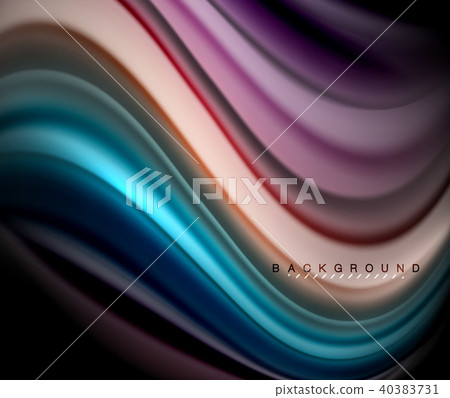 Fluid wavy multicolored lines on black 40383731