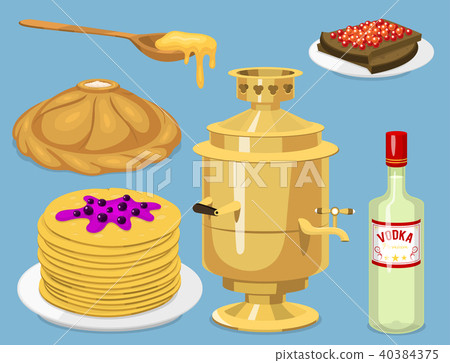 Traditional Russian cuisine culture dish course food welcome to Russia gourmet national meal vector Traditional Russian cuisine culture dish course food welcome to Russia gourmet national meal vector 40384375