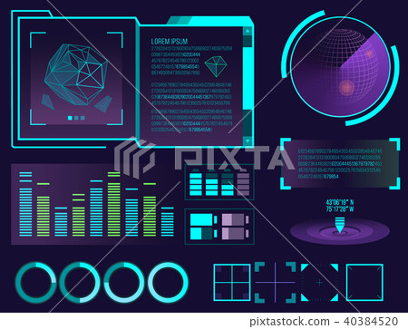 Futuristic interface space motion graphic infographic game and ui ux elements hud design graph wave 40384520