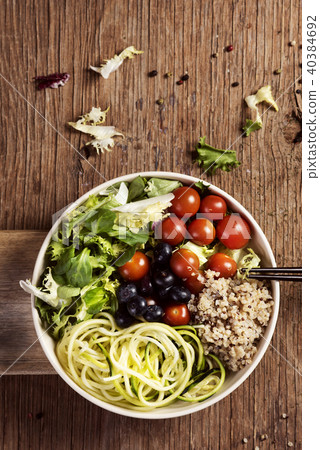buddha bowl on a wooden table 40384692
