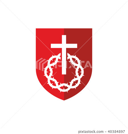 Church logo. The cross and crown of thorns 40384897