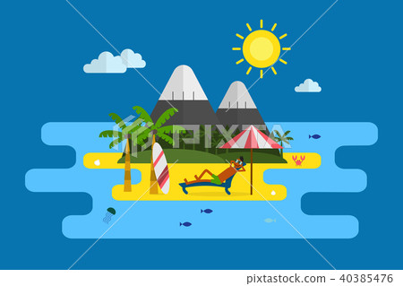 Tropical Island Vacation Postcard 40385476