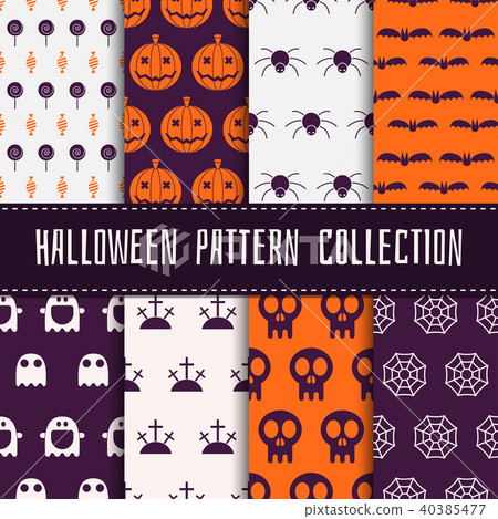 Halloween Seamless Pattern Set 40385477