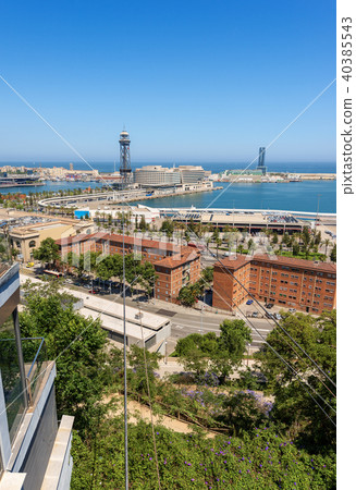 Aerial View of the Port of Barcelona - Spain Aerial View of the Port of Barcelona - Spain 40385543