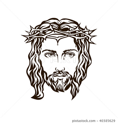 Face of Jesus hand drawn 40385629