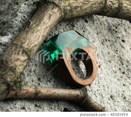 Green Ring Epoxy Resin Jewellery Green Ring Epoxy Resin Jewellery 40385954