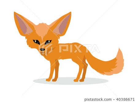 Fennec Fox Cartoon Icon in Flat Design 40386671