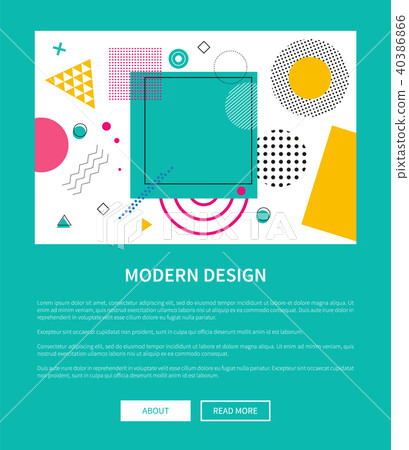 Modern Design of Web Poster with Buttons Vector Modern Design of Web Poster with Buttons Vector 40386866