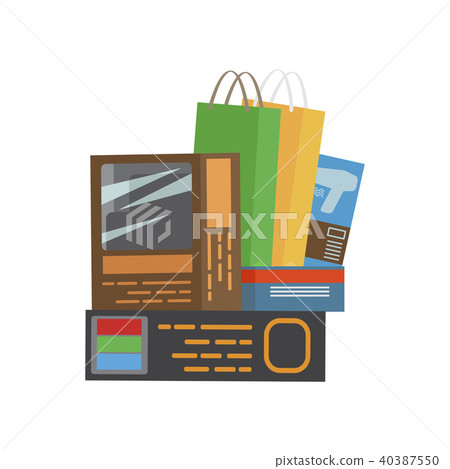 Bunch of Purchases Illustration. Shopping Collection 40387550