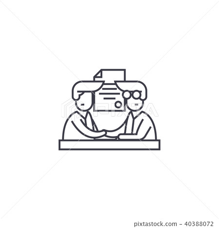 involvement vector line icon, sign, illustration on background, editable strokes 40388072