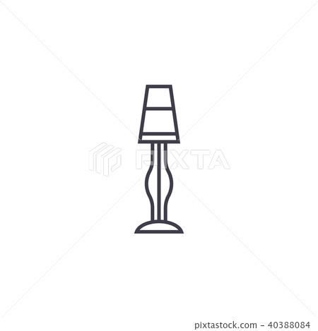 lamp stand vector line icon, sign, illustration on background, editable strokes 40388084