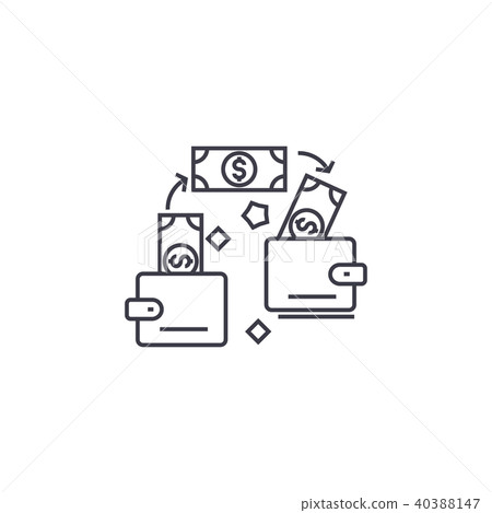 payment transaction vector line icon, sign, illustration on background, editable strokes payment transaction vector line icon, sign, illustration on background, editable strokes 40388147