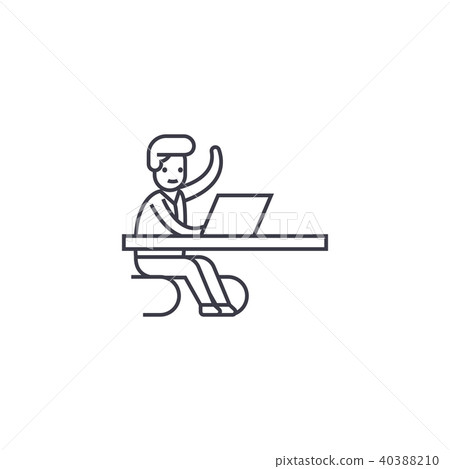 coming in a moment in office vector line icon, sign, illustration on background, editable strokes coming in a moment in office vector line icon, sign, illustration on background, editable strokes 40388210