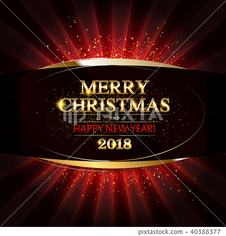 Gold Christmas and New Year banner Gold Christmas and New Year banner 40388377