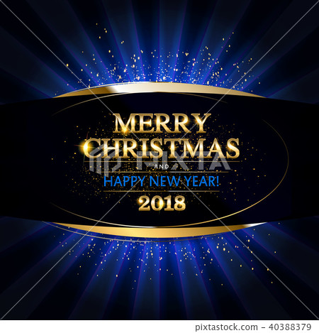 Gold Christmas and New Year banner Gold Christmas and New Year banner 40388379