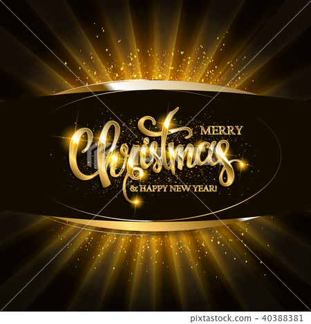 Gold Christmas and New Year banner - Stock Illustration [40388381] - PIXTA