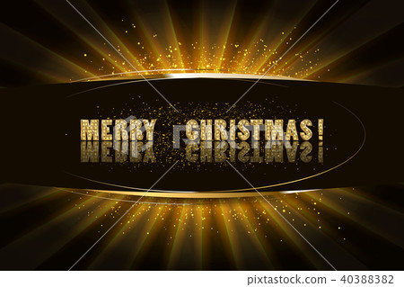 Gold Christmas and New Year banner - Stock Illustration [40388382] - PIXTA