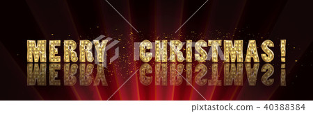 Gold Christmas and New Year banner Gold Christmas and New Year banner 40388384