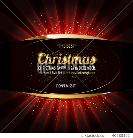 Gold Christmas and New Year banner Gold Christmas and New Year banner 40388391
