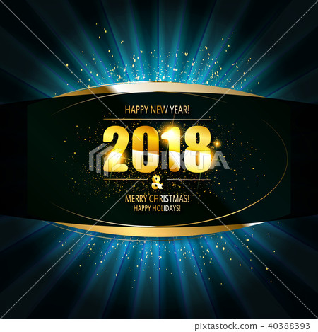 Gold Christmas and New Year banner Gold Christmas and New Year banner 40388393