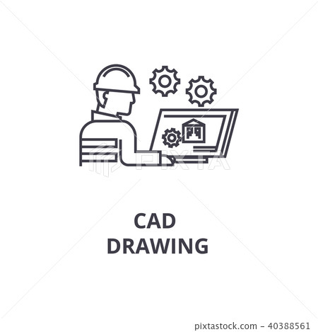 cad drawing vector line icon, sign,... - Stock Illustration [40388561 ...