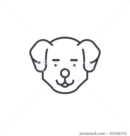 cute dog head vector line icon, sign, illustration on background, editable strokes cute dog head vector line icon, sign, illustration on background, editable strokes 40388753
