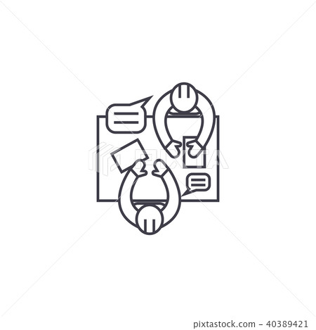 business workshop vector line icon, sign,... - Stock Illustration ...