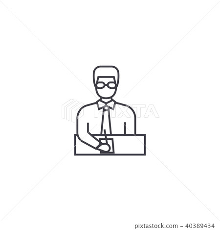 businessman manager vector line icon, sign,...-插圖素材 [40389434] - PIXTA圖庫
