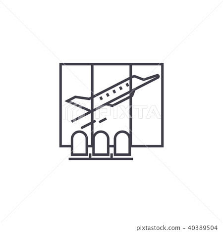 airport waiting room vector line icon, sign, illustration on background, editable strokes airport waiting room vector line icon, sign, illustration on background, editable strokes 40389504