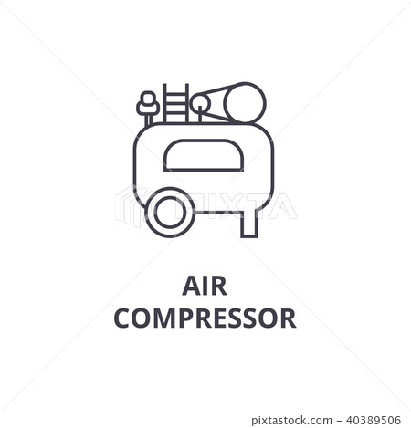 air compressor vector line icon, sign, illustration on background, editable strokes 40389506
