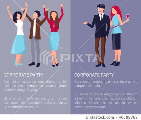 Corporate Party Poster Vector Illustration - Stock Illustration ...