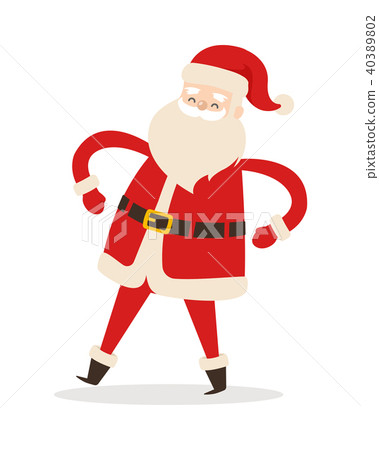 Santa Claus with arms akimbo isolated on white 40389802