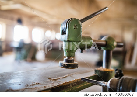 A woodworking equipment in carpentry workshop. A woodworking equipment in carpentry workshop. 40390368