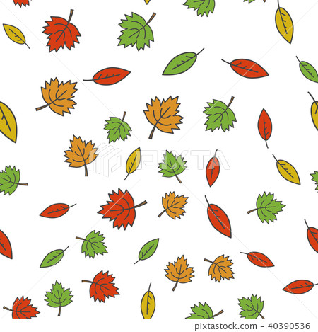 Autumn Colorful Tree Leaves Seamless Pattern. Autumn Colorful Tree Leaves Seamless Pattern. 40390536