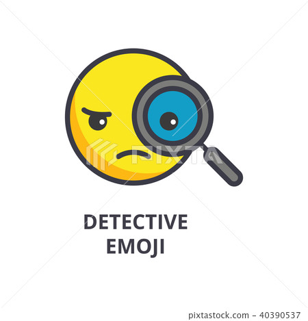 detective emoji vector line icon, sign, illustration on background, editable strokes detective emoji vector line icon, sign, illustration on background, editable strokes 40390537