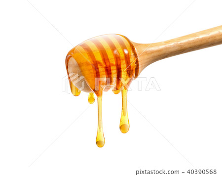 honey and honey comb with wooden stick 40390568