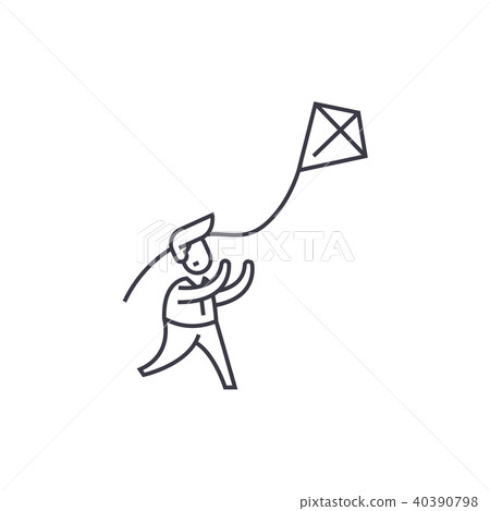 freedom and hope vector line icon, sign, illustration on background, editable strokes 40390798