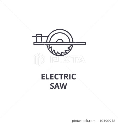 electric saw vector line icon, sign, illustration on background, editable strokes 40390918