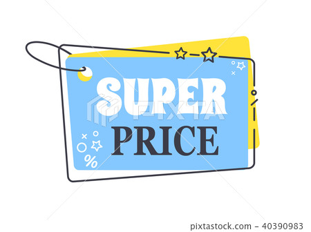 Super Price Promo Sticker in Square Shape Frame Super Price Promo Sticker in Square Shape Frame 40390983