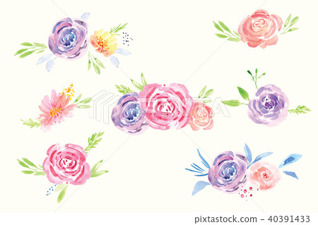 Hand-painted watercolor floral rose Pattern Hand-painted watercolor floral rose Pattern 40391433