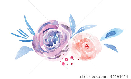 Hand-painted watercolor floral rose Pattern Hand-painted watercolor floral rose Pattern 40391434