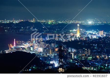 從Hinoyama公園的夜景 從Hinoyama公園的夜景 40391607