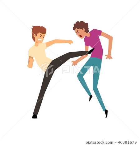 Two aggressive men fighting vector Illustration on a white background Two aggressive men fighting vector Illustration on a white background 40391679
